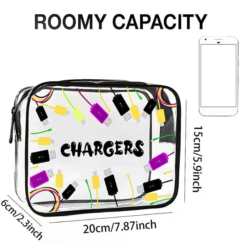 Transparent Single-Sided Print Cosmetic Bag Portable Travel Toiletry Bag Thickened Makeup Bags Organizer PVC Storage Pouch Qme