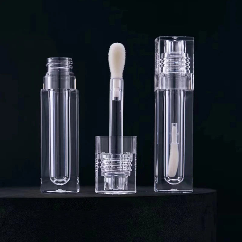 Portable Lip Gloss Tube Transparent Empty Container Large Brush Thick Qme