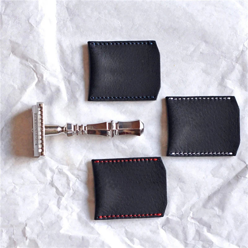 Double Edge Safety Razor Head Sleeve Protective Case Leather Without Qme