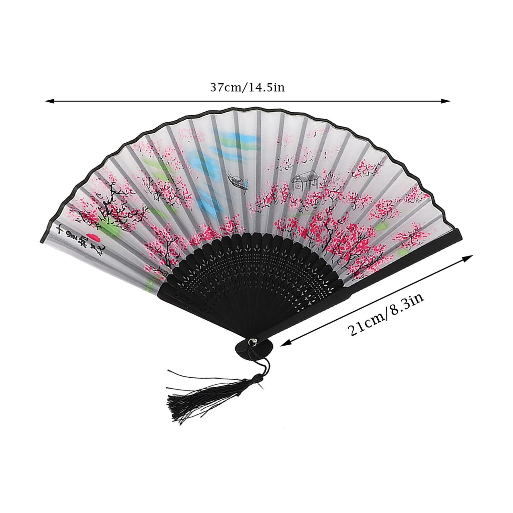 Chinese Style Folding Wood Dance Fans Hollow Ribs Elegant Vintage Style Trim Handheld Fan Foldable Wedding Party Home Decor Qme