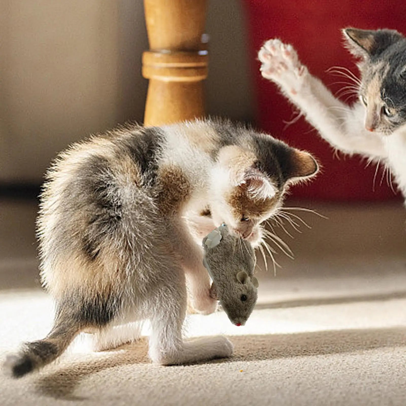 Moving Mouse Cat Toy Plush Wind up Cat Toys Mouse Shape Interactive Cat Chasing Toys Interesting Playtime Supplies for Kitten Qme