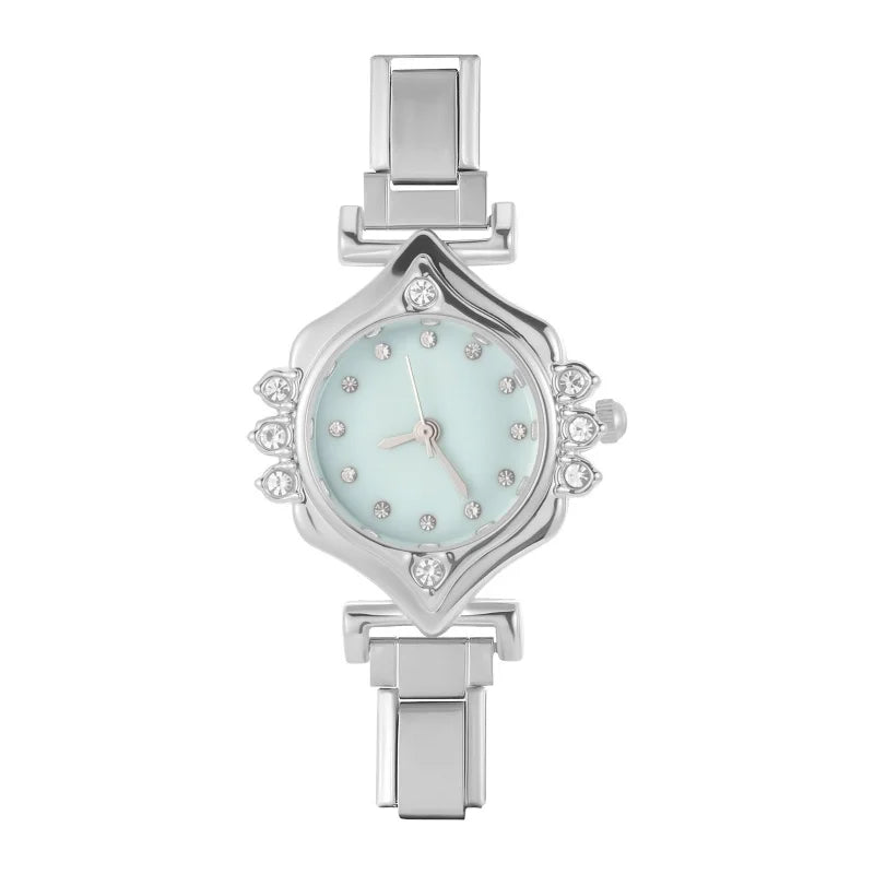 2025New Fit Width Italian Charm Square Zircon Elastic Watch Bracelets