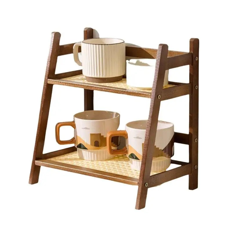 Desktop Removable Bamboo Office Balcony Storage Rack Space Saving Qme