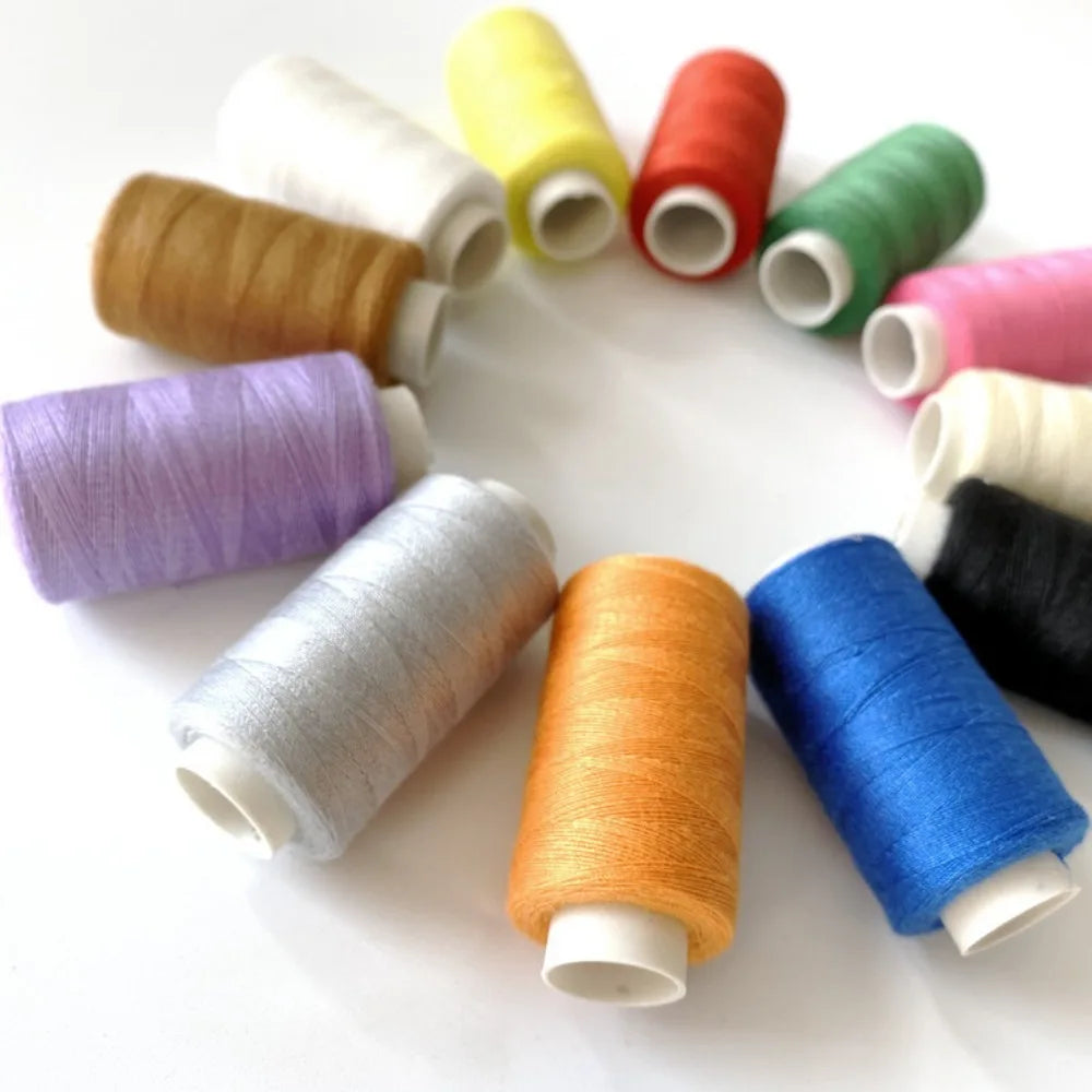 12 Colors Sewing Thread Set, 350m/Spool， For Hand & Machine Sewing, Multi-Color Thread Kit For Clothing Repair, DIY Crafts Qme