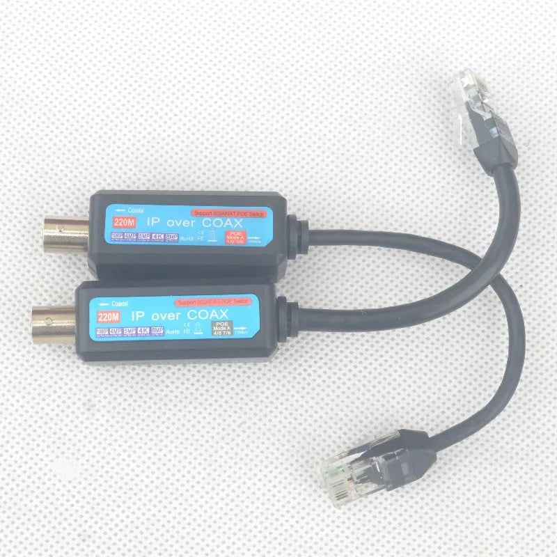 1PCS IP Network POE to Coaxial Cable Transmitter Extend HD Video Network Signal Support 12364578 Qme