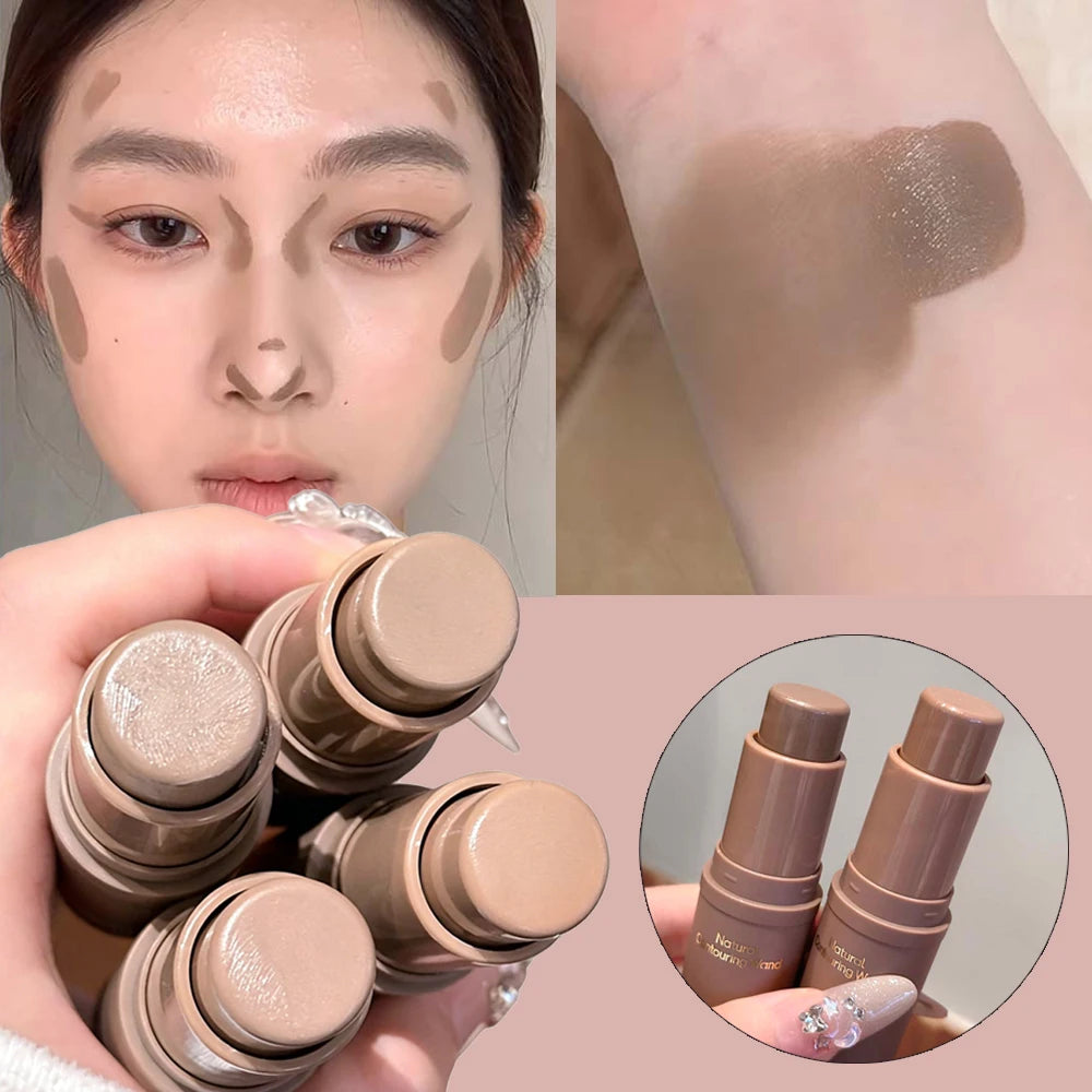 Silky Contouring Bronzer Stick Face Makeup Cosmetics Smooth Lasting Natural Nose Shadow Waterproof V-Face Highlight Brighten Qme