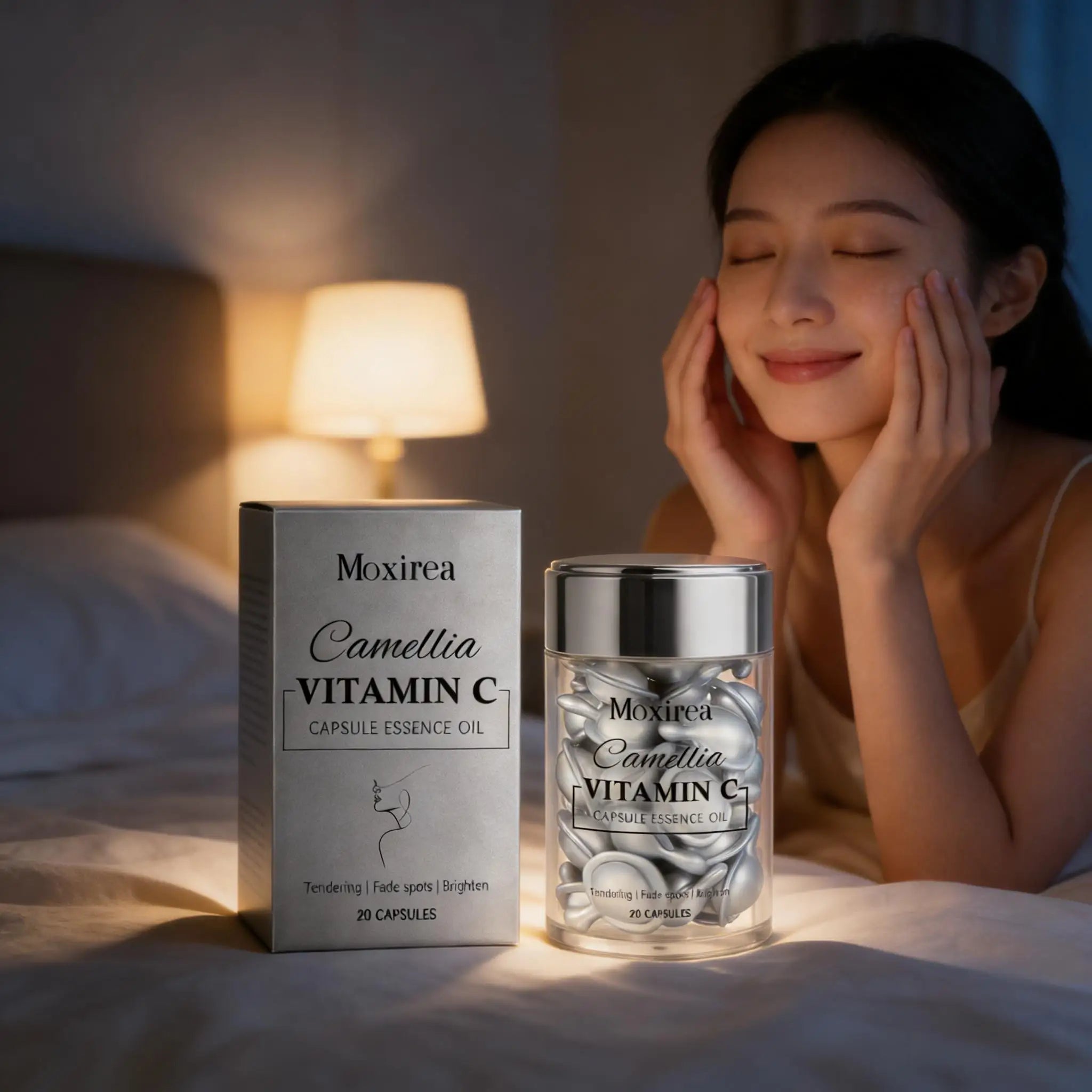 Vitamin C Face Serum Capsules Lighten Pigmentation Antioxidation Reduce Fine Lines Rejuvenate Skin Moisturize Facial Essence Oil Qme
