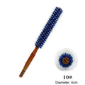 Anti Static Wood Natural Boar Bristle Hair Round Brush Barber Salon Qme A