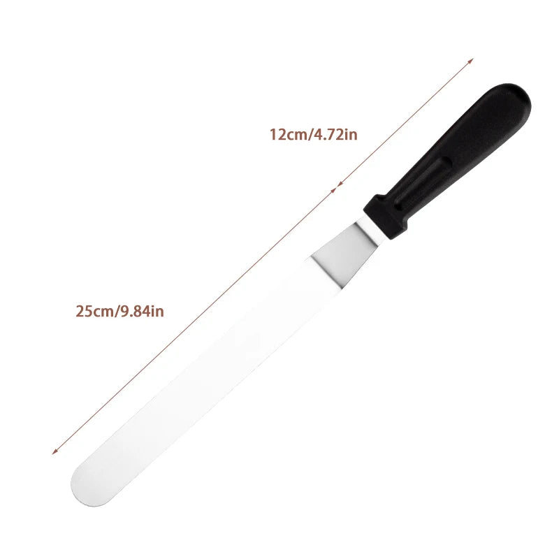 CC11Stainless Steel Cream Spatula Baking Tools 6 8 10 12 Cake Qme L