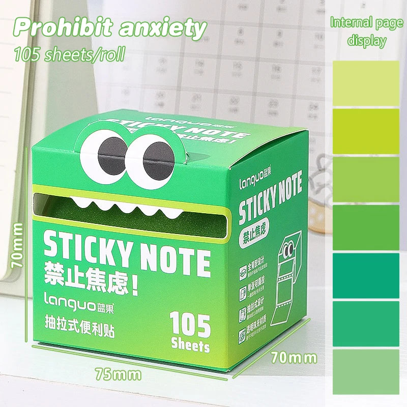 105Sheets Pull-out Sticky Notes Portable Transparent Colorful Qme A1