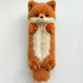 Cute Plush Pencil Pouch Cartoon Animal Student Case Large Capacity Qme Brown