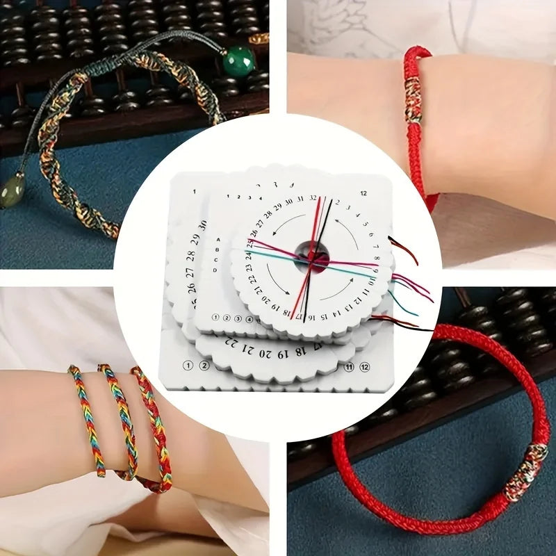Beading & Braiding Disc Set - Round & Square Shapes For Diy Jewelry Making, Bracelets, And Crafts - Durable Handcraft Tools Qme