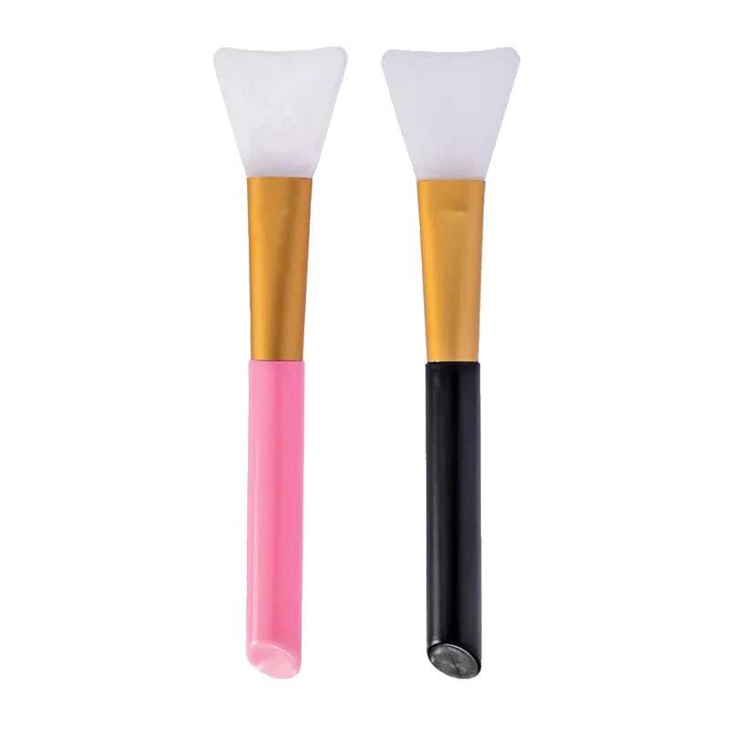 1/2/3/5-pack Silicone Facial Mask Brushes - Mild and Soft, Suitable for All Skin Types, Mud Film Brush DIY Adjusting Beauty Tool Qme Pink and Black 2pcs