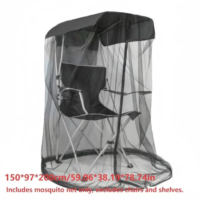 Portable Mosquito Net Camping Chair Outdoor Zipper Door Bug Screen Qme Gray 150x97x200cm
