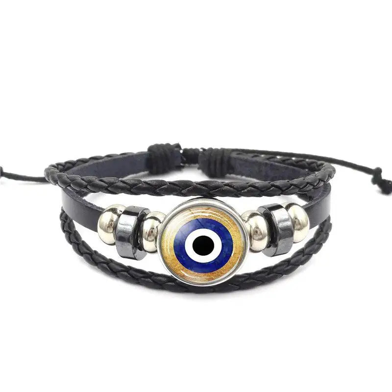 Handmade Woven Leather Multilayer Bracelet Bangles For Women Men Vintage Jewelry Gift Qme A3