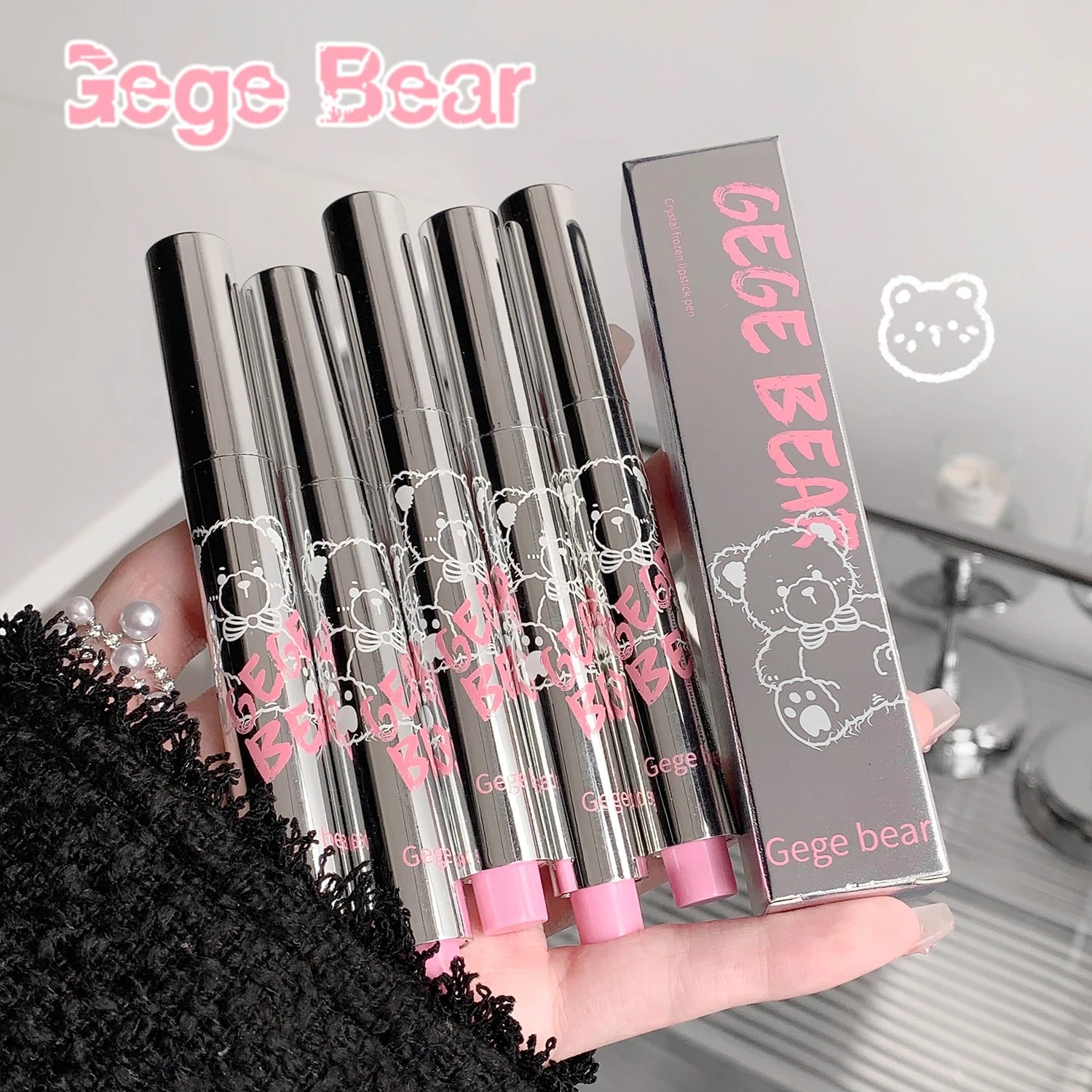 Gege Bear Translucent Crystal Jelly Lipstick Pen Moisturizing Water Qme