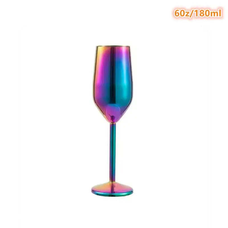 Stainless Steel Champagne Glasses Cocktail Glass Goblet Giftfor Qme Multicolor