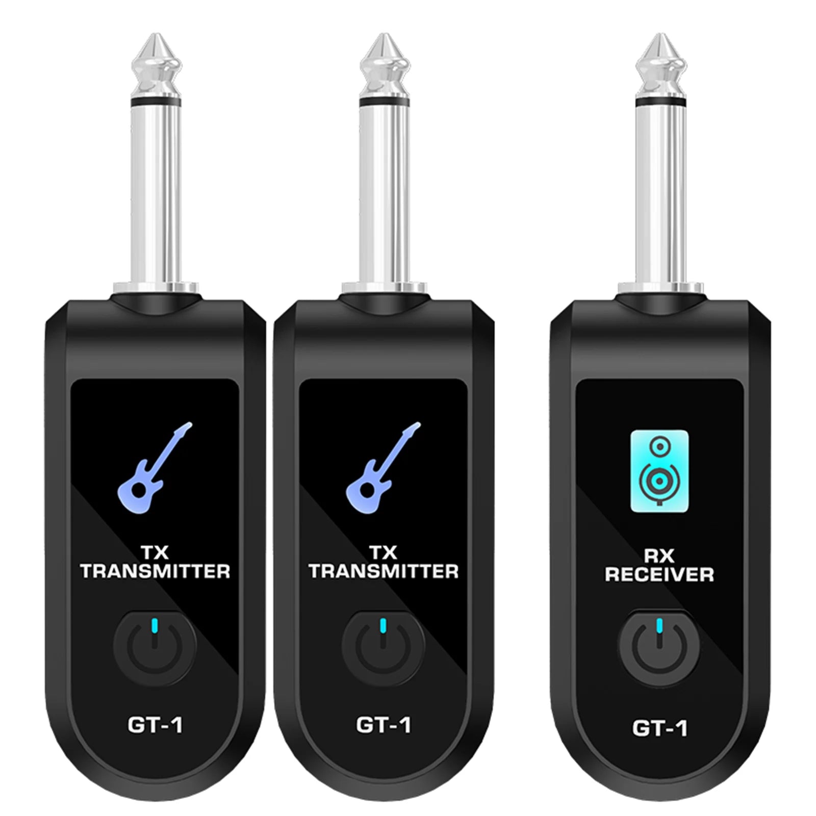 2.4G Wireless Guitar Audio Transmitter Receiver with Precise Sound Rechargeable Digital Guitar System for Electric Guitar Bass ﻿ Qme One to two