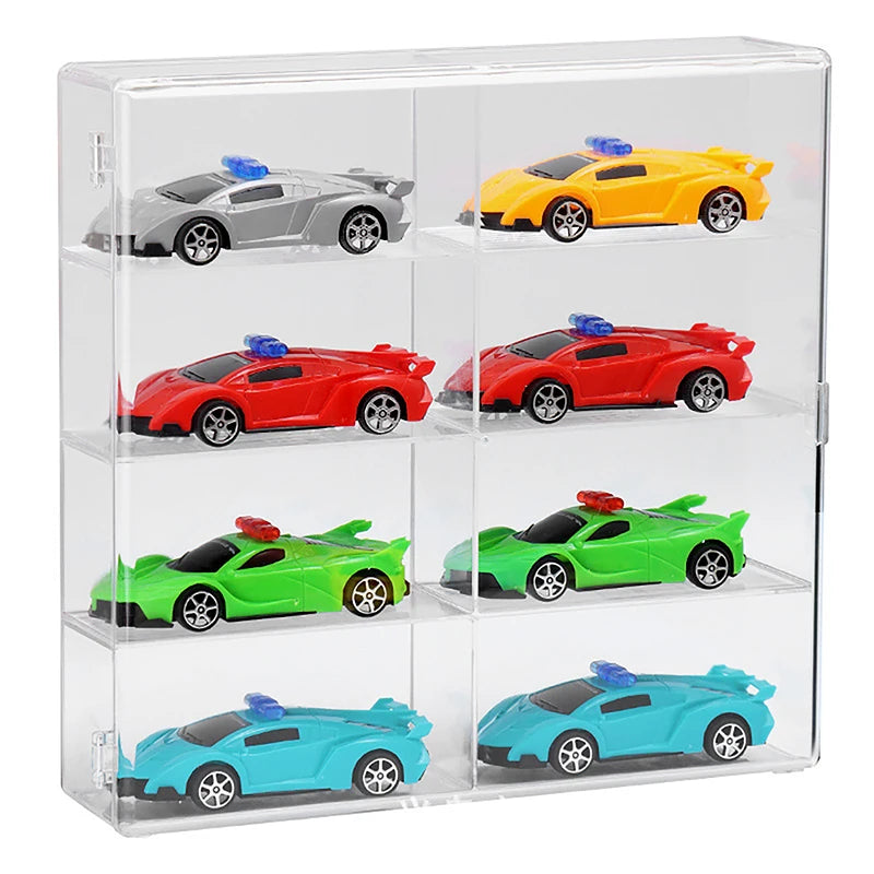 Educational Kid Boys Toys Children Acrylic Wheels Car Storage Box Qme
