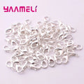 Wholesale 100PCS Bulk Jewelry Findings Genuine 925 Sterling Silver Color Lobster Clasp Fittings Connector Components Qme Default Title
