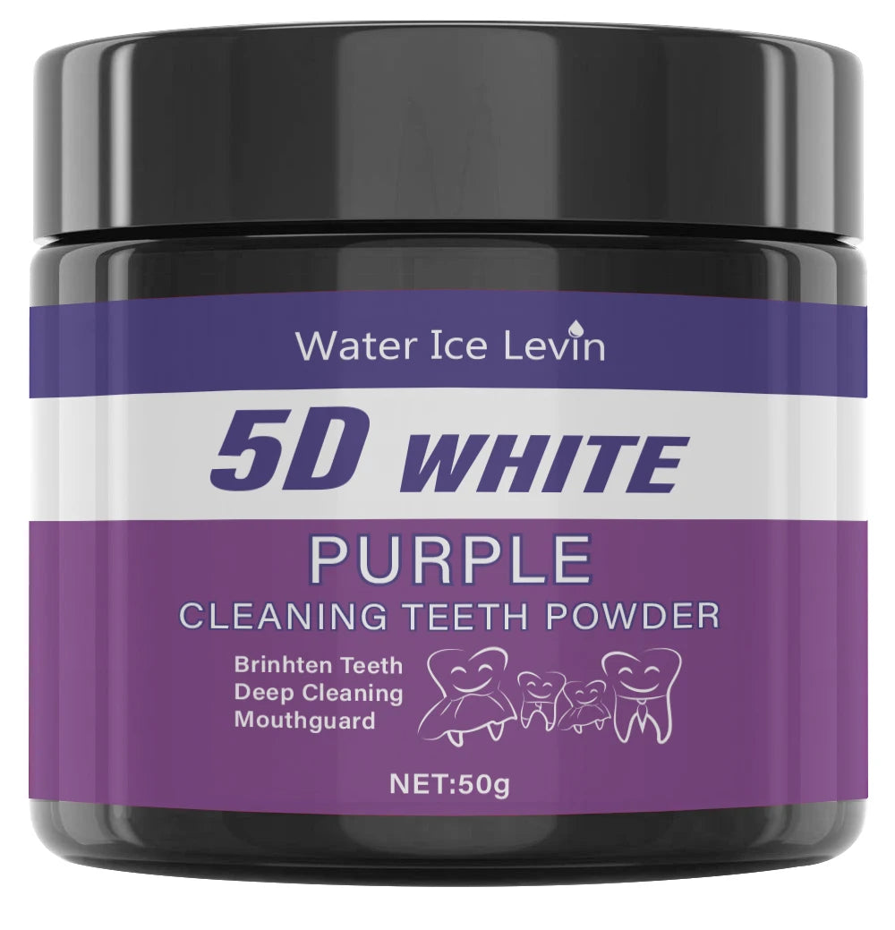 Purple Tooth Cleaning Powder - Sulfate-Free, Deep Cleaning and Polishing, Whitens Teeth in 5 Days, Portable for Daily Use and Travel Qme 50g Bottle