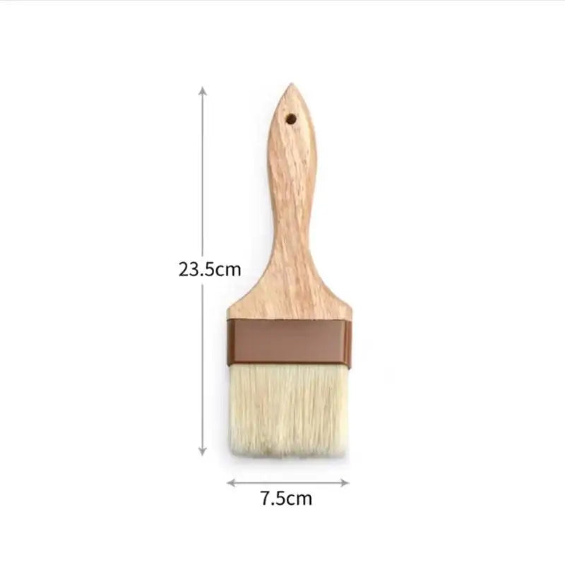Kitchen Cooking Brushes Barbecue Oil Brush Wooden Handle Bristle Brushes Flat Pastry Baking Brush Qme XL
