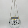 Bohemian Geometric Party Ball Hanging Mirror with Metal Chain And Wood Ring Multi-Purpose Storage for Pens Makeup Brushes Indoor Qme 1PC 15CM