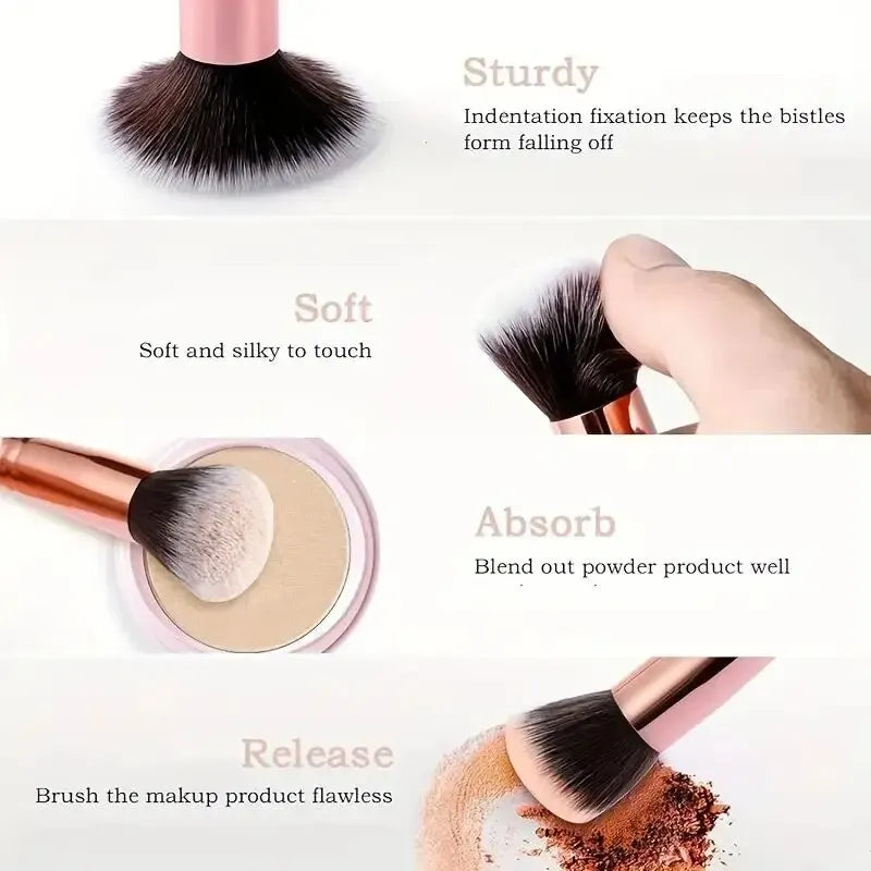 Marble Makeup Brushes Premium Synthetic Kabuki Foundation Blending Qme