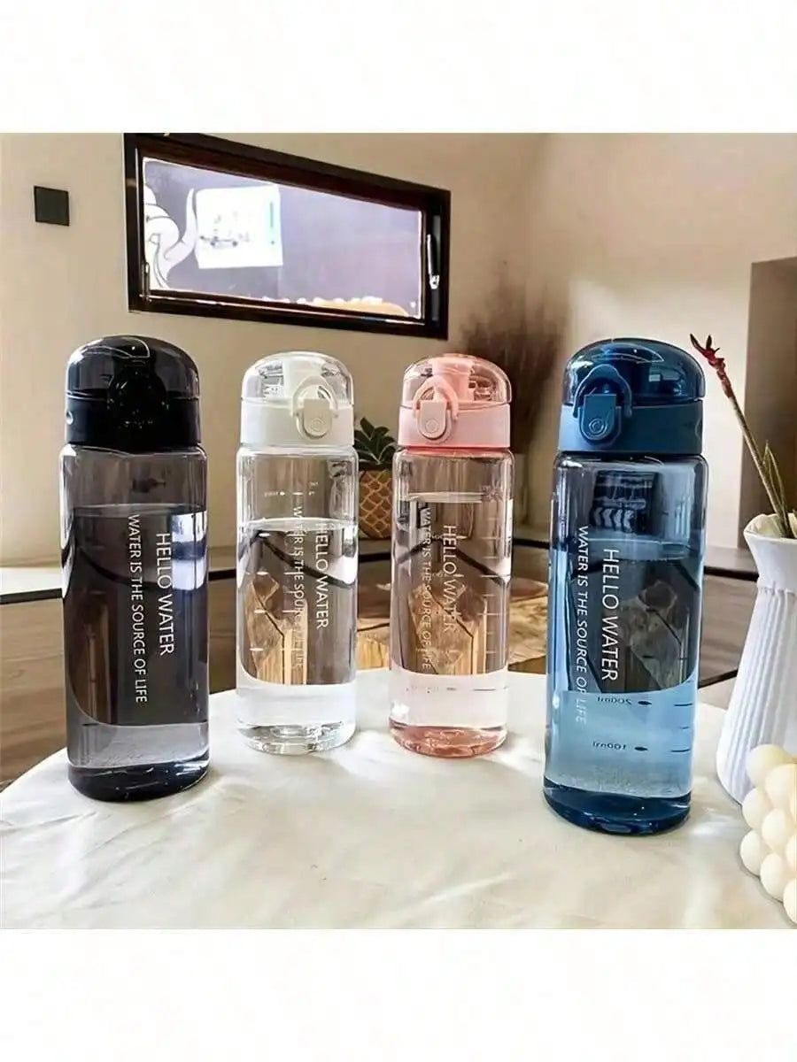 Simple Sports Large Capacity Plastic Water Bottle Boys Girls Student Qme