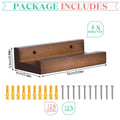 Record Shelf Wall Mount 6PCS Record Holder Stand Rustic Wood Record Storage Holder Rack For Albums Fashionable Record Organizer Qme as shown