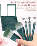Mini Complete Function Cosmetic Brushes Mirror Shell Portable Travel Qme green