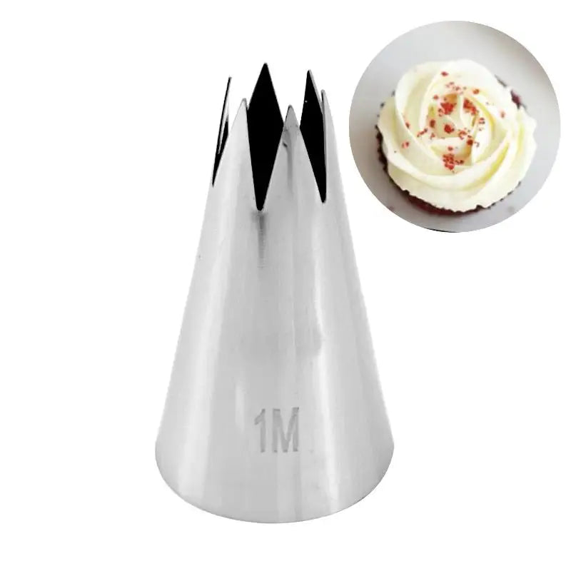 5-Piece Large Cake Decorating Piping Tips Durable Stainless Steel Qme 1M