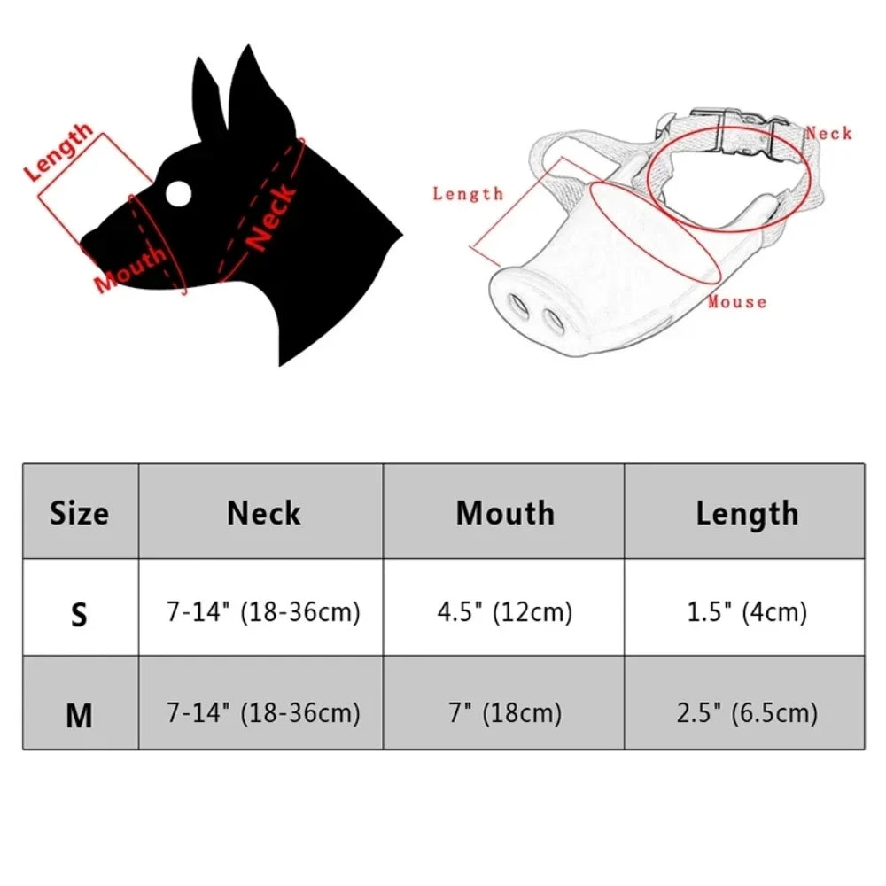Pig Nose Breathable Mask for Puppy Cute Funny Doggy Anti-bite Mask Adjustable Prevent Accidental Ingestion Pet Aaccessories Qme