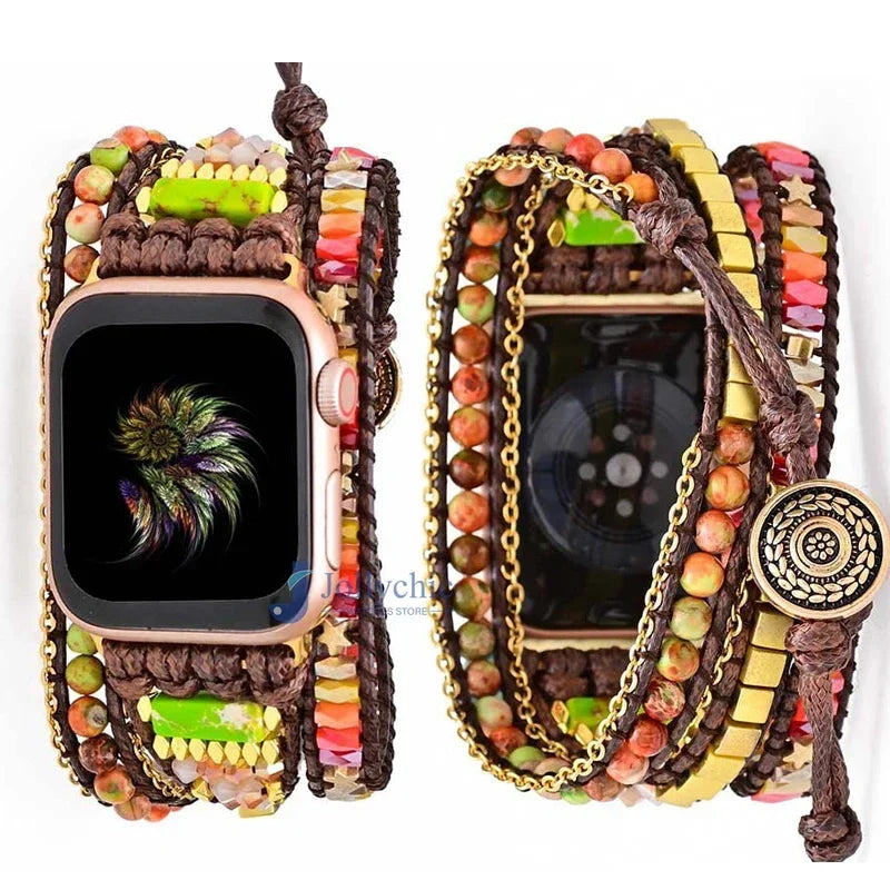 Bohemia Strap Apple Watch Ultra Band 38 Handmade Natural Beads