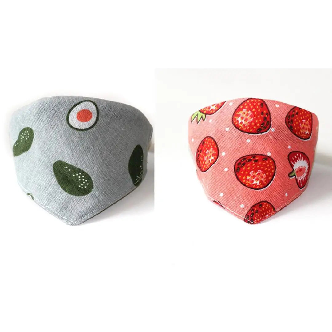 B Adorable Triangle Pet Drool Bib Without Collar Water Absorbing Reusable Cloth Practical Feeding Bib For Dogs And Kittens Qme 2pcs Strawberry avoc XL