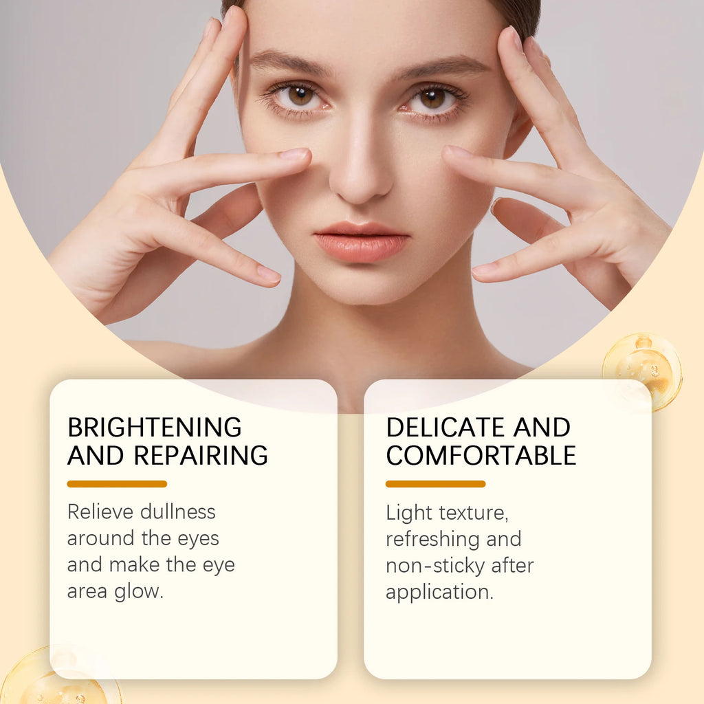 Anti Aging Eye Serum Oil Brightening Firming Fade Fine Lines Remove Puffiness Dark Circles Hydrating Smooth VC Eye Essence Oil Qme