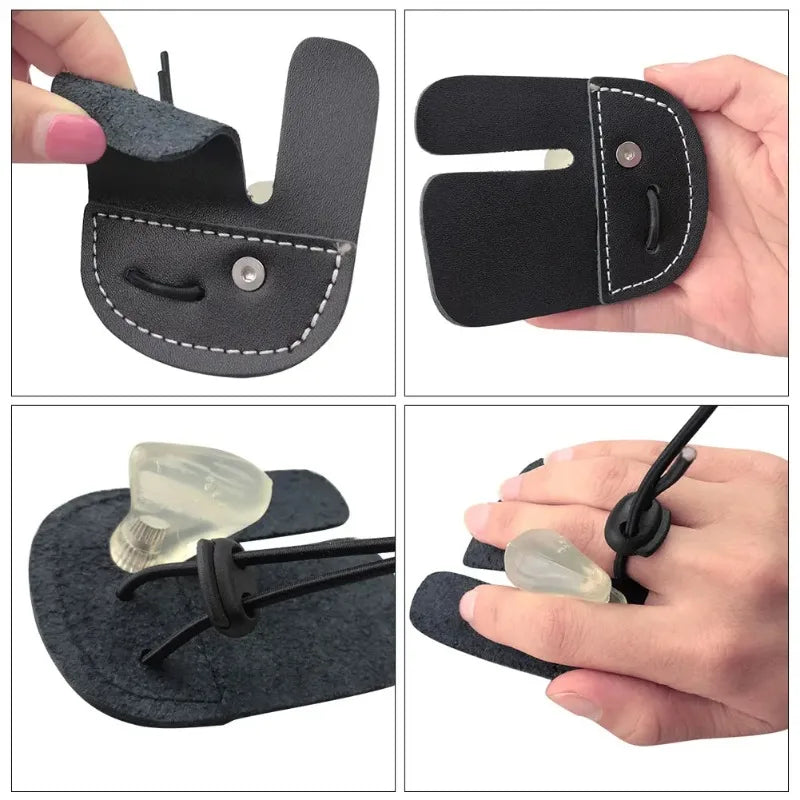 3pcs Archery Finger Guard Recurve Bow Mediterranean Style Single Double Layer 3-Finger Protector Shooting Sports Fitness Gear Qme