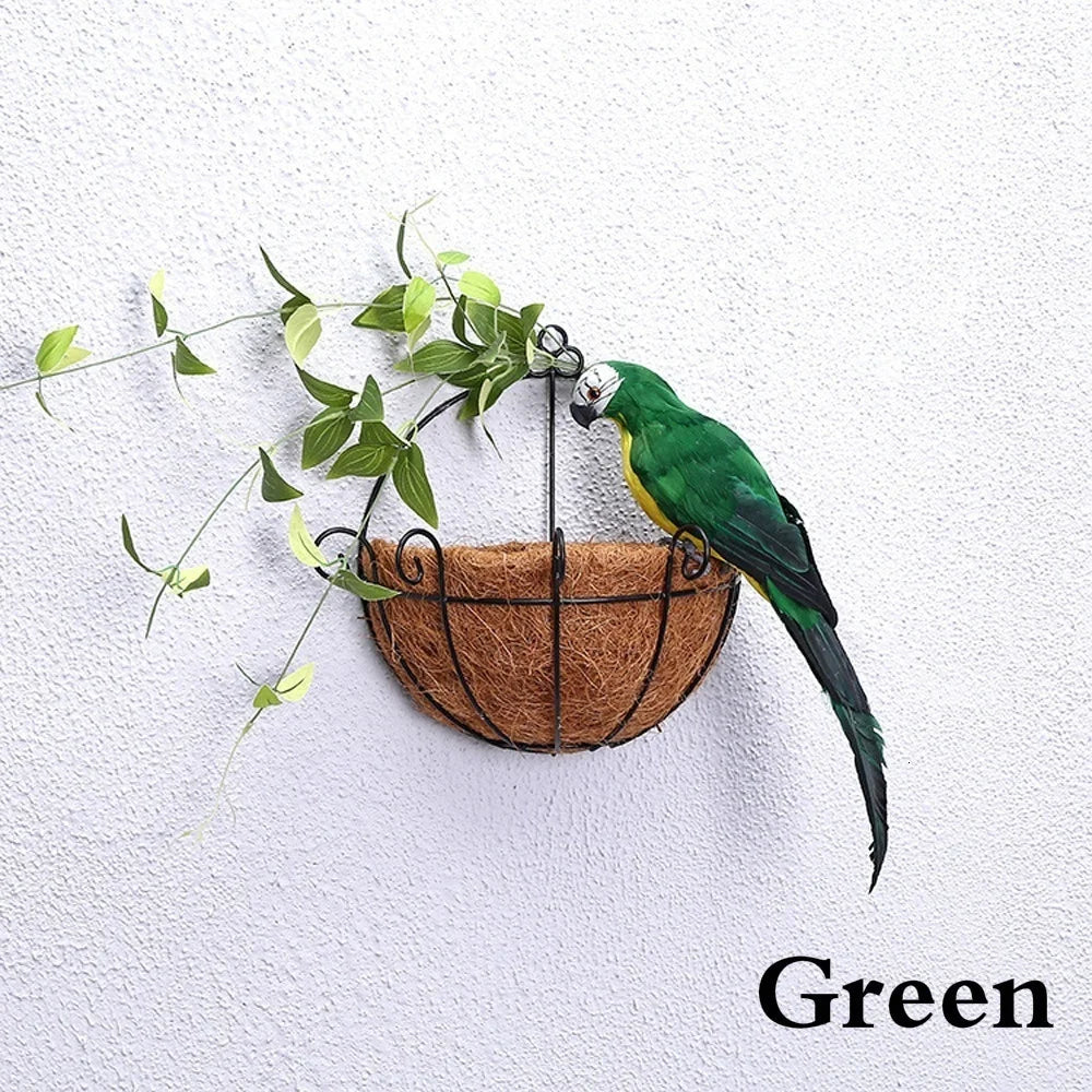 25 Creative Handmade Simulation Parrot Animal Bird Garden Props Qme green 25 cm