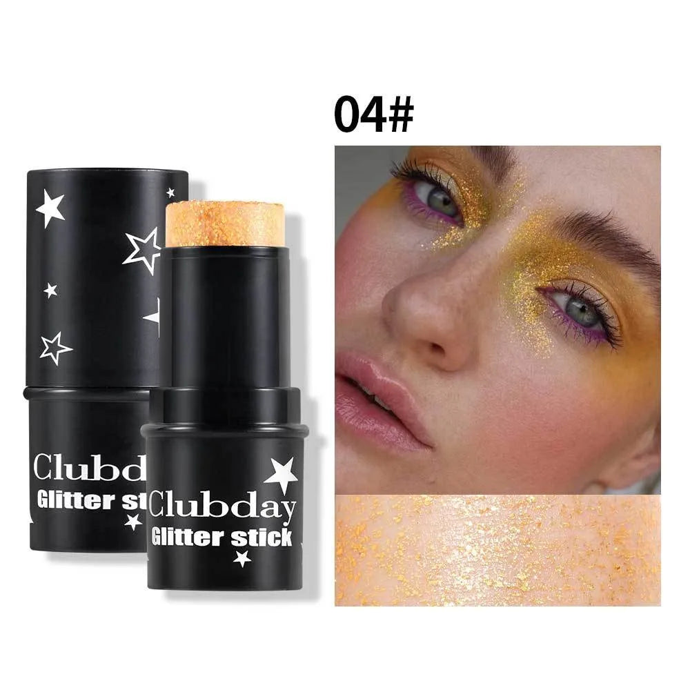 Purple Glitter Sequin Stick Multifunctional Face Lip Hair Body Sequins Eyeshadow Gel Music Festival Stage Makeup Decoration Tool Qme 04