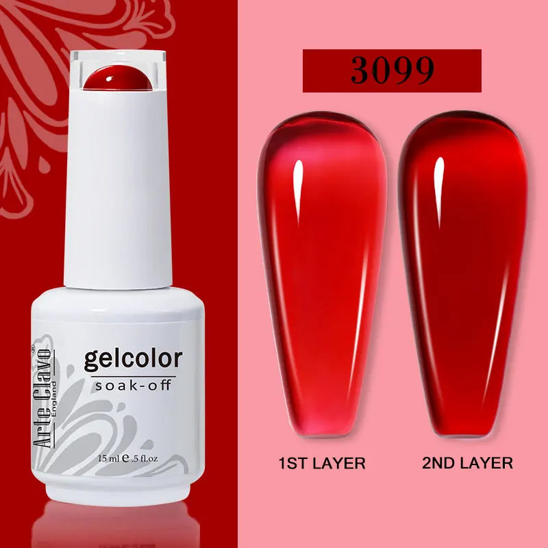 Arte Clavo15ml Gel Nail Polish Burgundy Red Brown Chocolate Art Soak