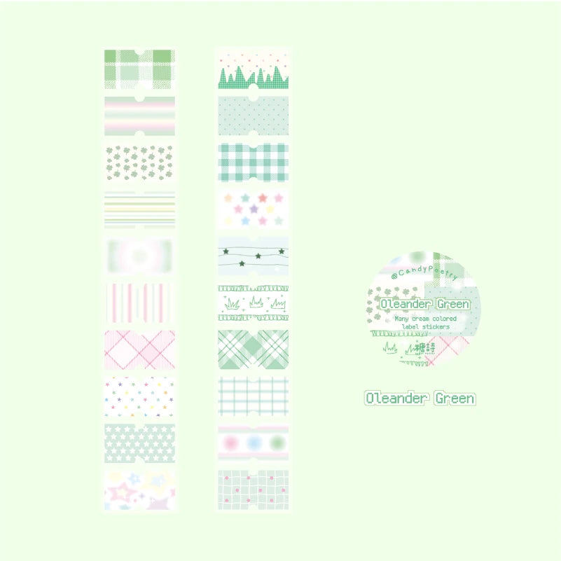1Roll Pastel Glitter Synthetic Paper Masking Tape Scrapbook Washi Tape DIY Stationery Journaling Supplie Notebook Decoration Qme 4