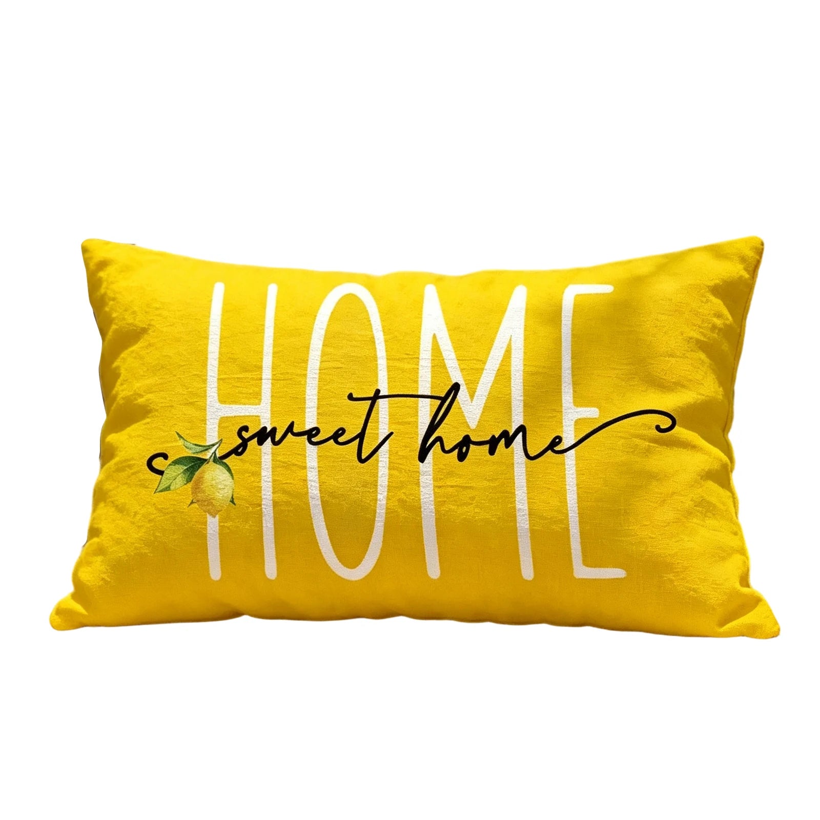 Sweet Lemon Single-Sided Printed Fabric Pillowcase for Couch Bed and Home Decoration Holiday Party Car Pillow Cover Qme D 60×60cm