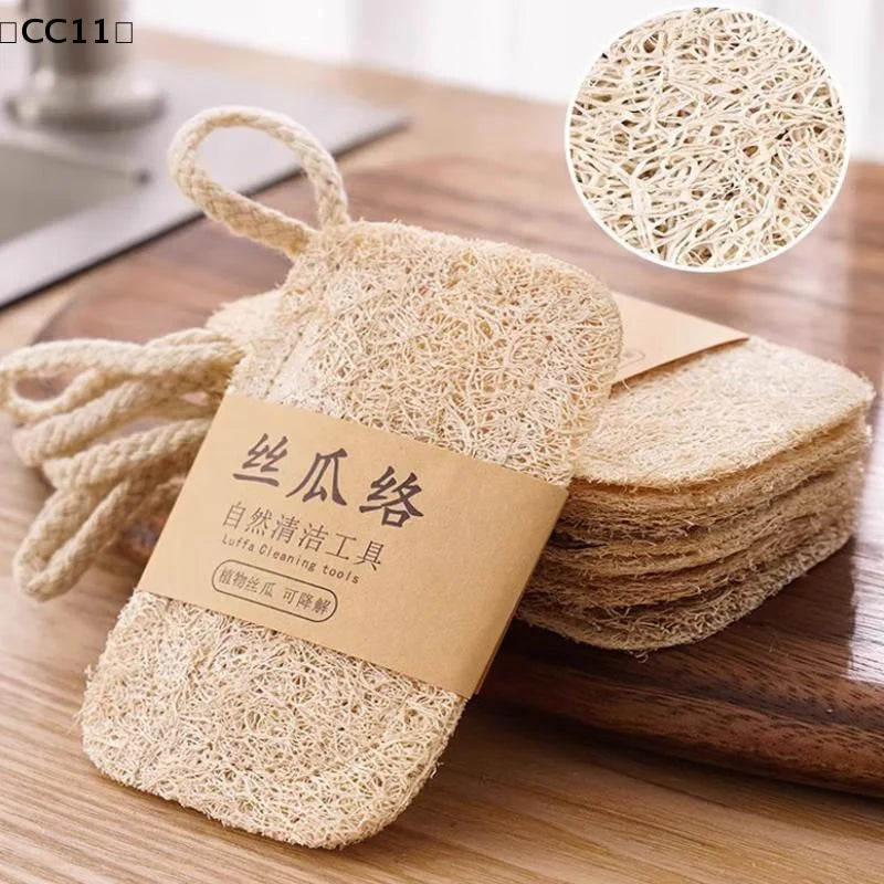 Natural Luffa Dish Towel Washing Cloth Sponge Loofah Scrub Pad Pot Qme