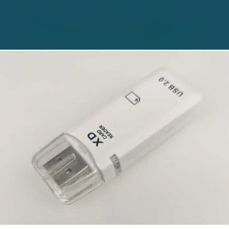 1pcs USB2.0 High-speed Card Reader, Portable Ivory White XD Single-port Card Reader, Strong Compatibility Cables Adapters Qme