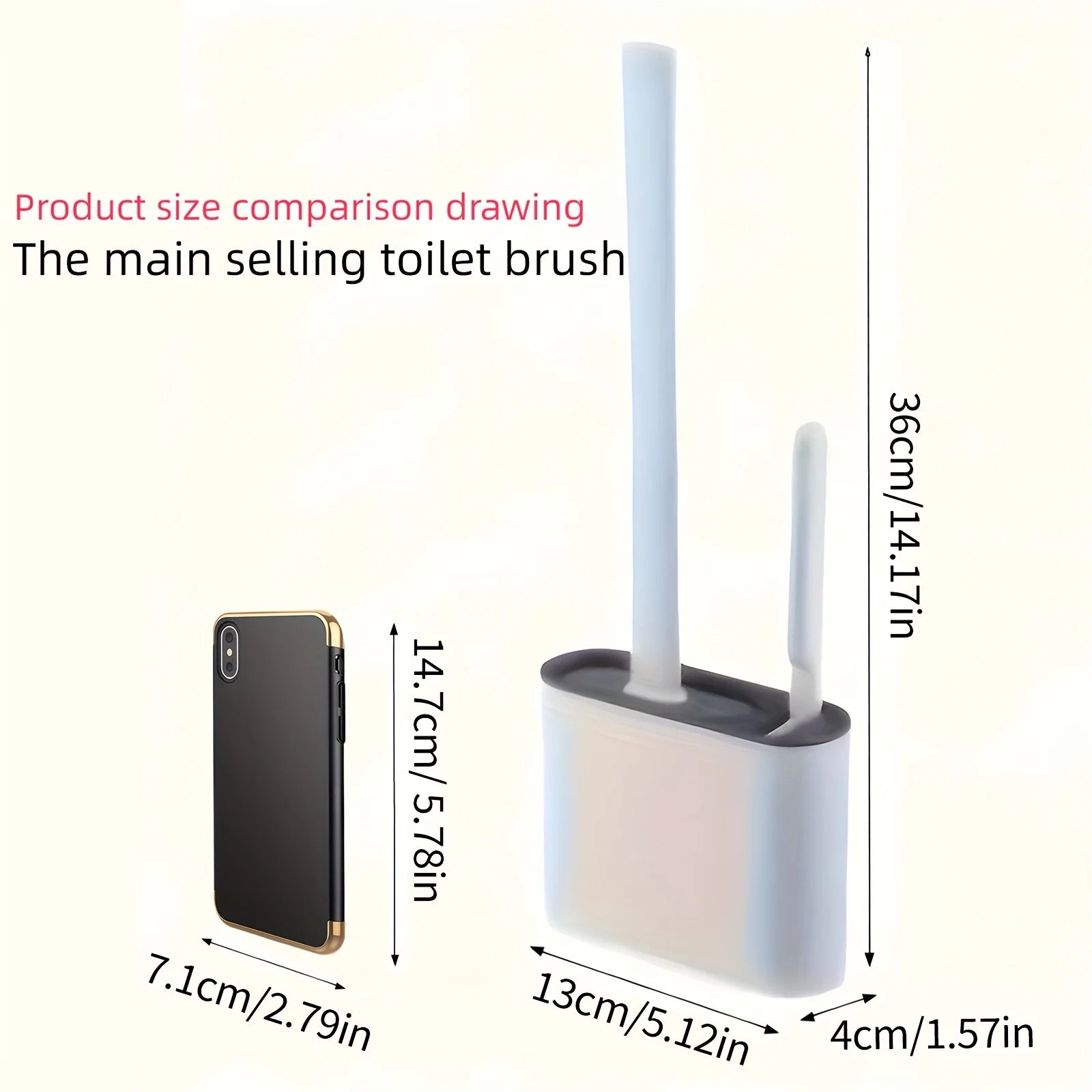 1 Set of 2 Toilet Brushes and 1 Toilet Seat, Wall-mounted Toilet Brush,Silicone Soft Toilet Brush Head, Long-handle Toilet Brush Qme