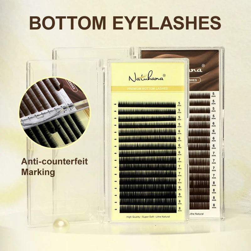 NATUHANA Bottom Eyelash Extension Individual Natural Soft Under Qme