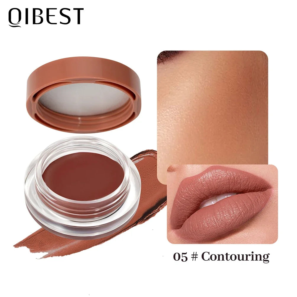 QIBEST Multi-Use 3 In 1 Makeup Lipstick Blusher Lightweight Mousse Cream For Eyes Lasting Lip Mud Face Blush Beauty Cosmetics Qme 05