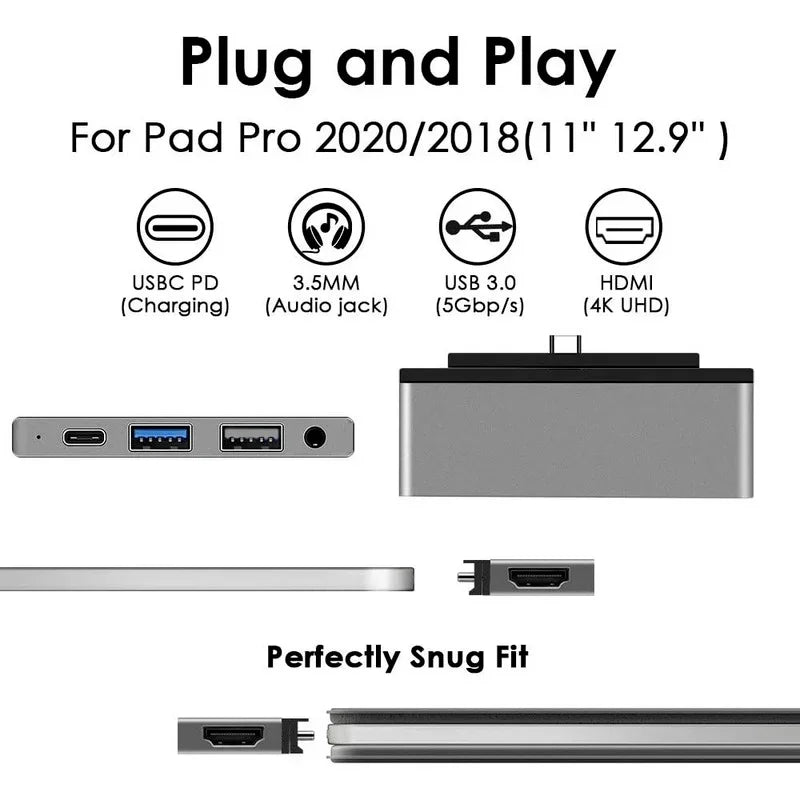 5 In1 Converter Travel Charger Power Adapter Socket Fireproof Plastic Converter Suitable for 18-20 IPad Pro Qme