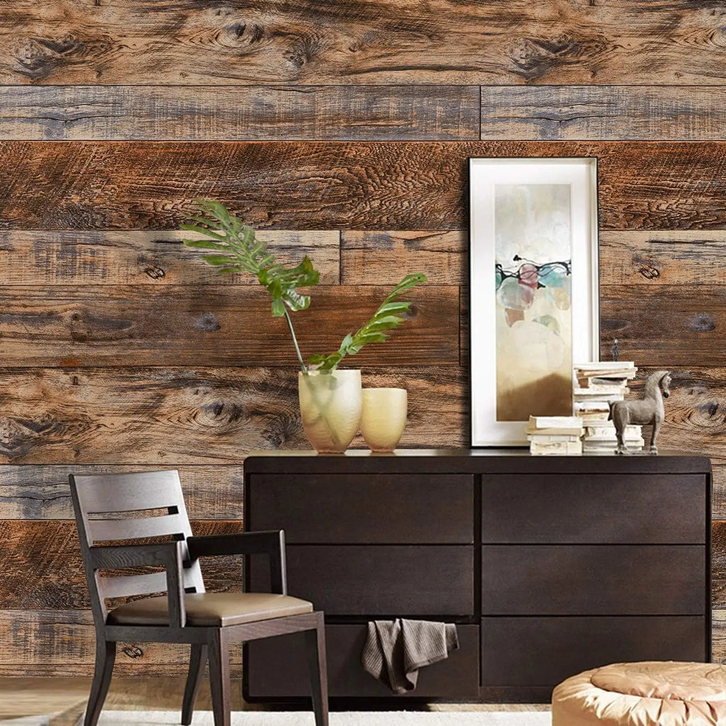 Brown Wood Wallpaper Peel Stick Shiplap Self Adhesive Contact Paper Qme