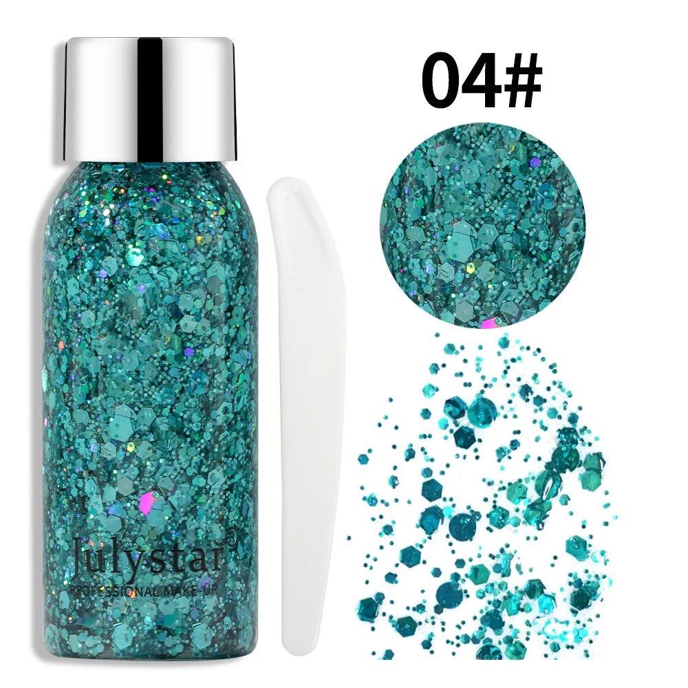 Body Glitter Gel Sequins Long Acting Face Eyes Hair Prom Party Qme July-LP-04